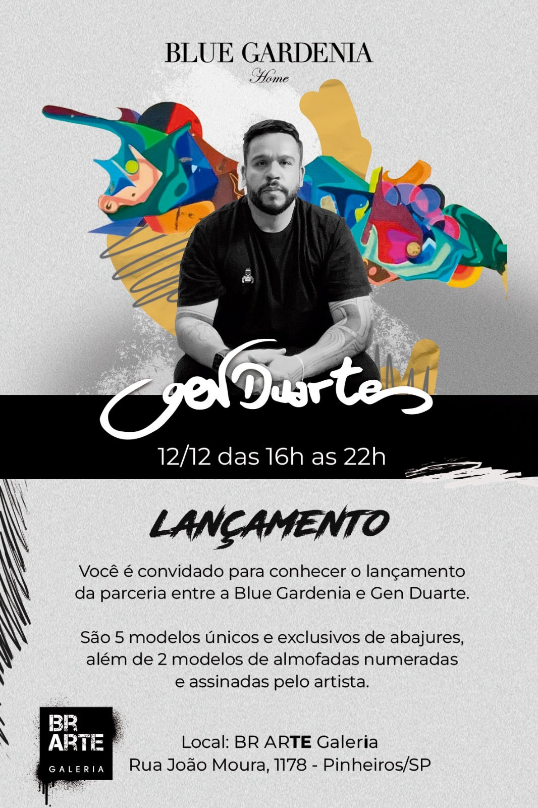 Blue Gardenia convida para o lançamento da parceria com Gen Duarte